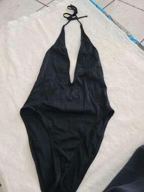 Black Halter One-Piece Swimsuit